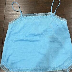 Abercrombie & Fitch Light Blue Lace Trim Cami Top NWT size Medium